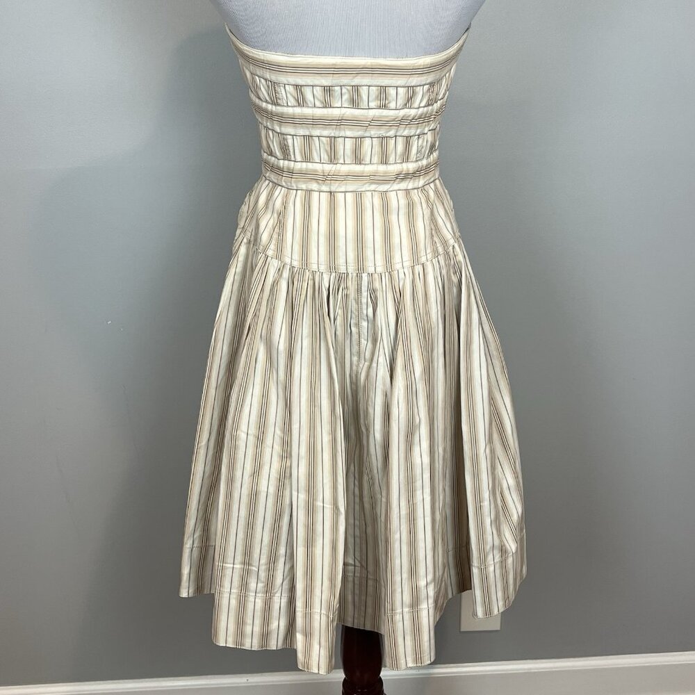 Byron Lars Beauty Mark Dress Size 6 Striped Sweetheart Neckline Strapless - Picture 5 of 11